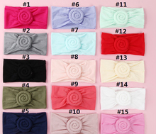 15pc/lot Soft Wide Nylon Headband Turban,Rolled Rosette Headband Knot Bow Nylon Turban Headwraps,Children Girls Hair Accessories 2024 - buy cheap