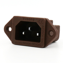Viborg Pcs Brown Audio Grade VI06CR Pure Copper Rhodium Plated IEC Inlet Plug AC 250V 15A Power Socket 2024 - buy cheap