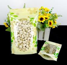 10*15cm Printed green stand up pouch ziplock bag with window Zipper Ziplock Food Storage Packaging Bag 2024 - buy cheap