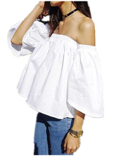 blouses 2020 summer vintage Elegant white off shoulder chiffon blouse Sexy beach Women tops shirts blusas 2024 - buy cheap