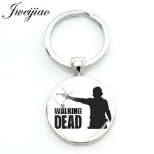 JWEIJIAO Hot selling The Walking Dead Keychain Figure Silhouette Image Glass Cabochon Keyring Gift Custom QF216 2024 - buy cheap