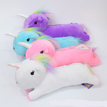 Bolsa para bolígrafos de unicornio para niños, 5 unids/lote, estudio, lápices de peluche, unicornio blanco y rosa, SA1643 2024 - compra barato