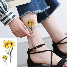 Водонепроницаемые временные тату наклейки цветок поддельные тату флэш-тату тело искусство рука нога рука шея для девушки женщины femme 2024 - купить недорого