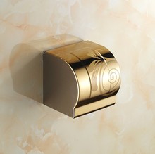 2016 Bathroom Gold Finish Creative Flower Toilet Paper Holder /Stainless Steel Material Toilet Roll /Toilet Paper Box 2024 - buy cheap