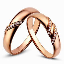 Anel gvbori clássico para casamento, anel feminino de ouro rosa, diamante natural, luxo/clássico, 0.002 2024 - compre barato