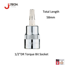 Jetech soquetes com chave de fenda, 58mm 1 peça, adaptador torx, t20, t25, t27, t30, t40, t45, t50, t55, t60, adaptadores de brocas 2024 - compre barato