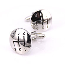 WN stainless steel of high quality sports cars logo manual gear silvery cufflinks French shirts cufflinks fashion novelty gifts 2024 - buy cheap