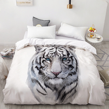 Capa de edredom com estampa 3d, design personalizado, edredon, cobertor, queen, king, cama, 220x240, roupas de cama animal, tigre branco 2024 - compre barato