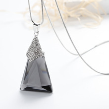 Geometric Crystal Long Necklaces & Pendants For Women Fashion Jewelry Party Dress Accessories Triangle Simple Design All Match 2024 - buy cheap