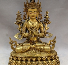 12 "tibet budismo templo bronze 24k ouro manjusri buddisattva estátua de buda 2024 - compre barato