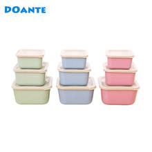 DOANTE бренд Пшеничная солома пластиковая микроволновая посуда Bento коробка контейнер для хранения еды столовая посуда набор 3 шт набор 2024 - купить недорого