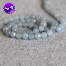 (Min Order1) 6mm Natural Light Blue Chalcedony Beads Round Faceted Stone Loose Beads 15inch Girl Jewelry Making Design Wholesale 2024 - buy cheap