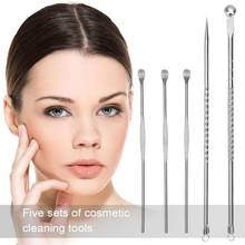 5pcs/set Ear-Pick Spoon Ear Blackhead Comedone Remover Acne Wax Stainless Steel Tool Blemish Pimple Extractor for ear cleantool 2024 - buy cheap