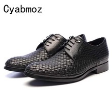 Breathable Handmade Woven Business Formal Shoes Summer Mens Wedding Groom Shoes Genuine Leather Male Party Dress Shoes Casual 2024 - buy cheap