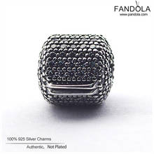 100% Real 925 Sterling Silver Pave Clear CZ Barrel Clip Charm Beads DIY Jewelry Making Fits European Charms Bracelets Wholesale 2024 - buy cheap