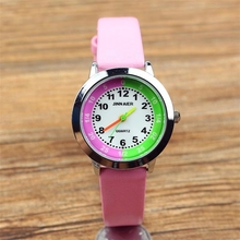 Fashionable elementary and secondary school student cartoon quartz wrist watch child simple lovely number colorful belt watch 2024 - buy cheap