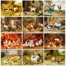 Diamond Painting Chicken Full Square Animal Diamond Embroidery Farm Picture Mosaic Rhinestone Home Decoration 2024 - buy cheap