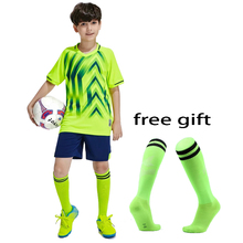 Conjuntos de camisetas de fútbol para niños y niñas, conjuntos de fútbol para jóvenes, uniforme de entrenamiento, calcetines gratis, novedad de 2020 2024 - compra barato