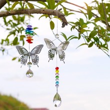 H & d 20mm/38mm artesanal ornamento de cristal, bola de cristal da borboleta, chakra, criador de arco-íris, decoração de casamento para casa 2024 - compre barato