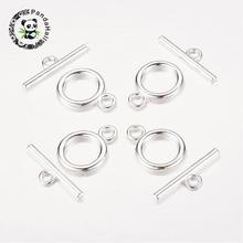 Fechos de alternância de prata tibetanos, livre de chumbo e cádmio, livre de níquel, cor de prata, alternância: 14mm de largura, 19mm de comprimento, barras de 2mm 2024 - compre barato