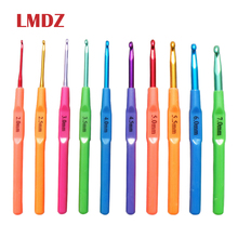 LMDZ 10 Sizes Plastic Handle Crochet Hook Hand Knitted Sweaters and Scarves Aluminum Knitting Needle Crochet Hook Set 2.5-7mm 2024 - buy cheap