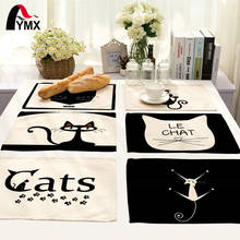 42*32cm Cat Napkins danish white polyester cotton table home decor Table Napkins Wedding-cloth-napkins 2024 - buy cheap