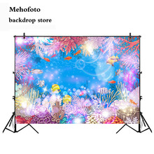 Mehofoto Under Sea Mermaid Castle Backdrop Blue Sea Shell Grass Coral Photography Background Vinyl Child Kids Birthday 976 2024 - buy cheap