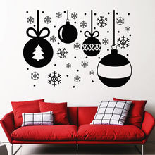 Feliz natal floco de neve sino vinil adesivos de parede decalques decoração para casa loja mercado glasss janela adesivos de parede do bebê d792 2024 - compre barato
