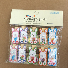 10pcs Easter Wooden DIY Photo Clips Handmade Cartoon Bunny Rabbit Wood Photo Clip Birthday Supplies Easter Decoration 2024 - buy cheap