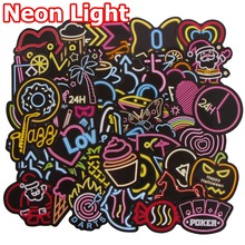 50 Pcs Neon Light Sticker for Suitcase Skateboard Laptop Bicycle Car Styling Luggage Fridge Vinyl Decal DIY Waterproof Stickers 2024 - buy cheap