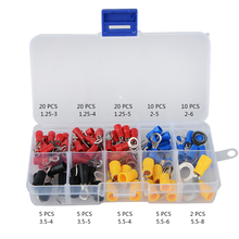 102pcs/set Ring Terminal Electrical with Box Copper Assorted Insulated Ring Wire Crimp Connector Terminals Assortment Kit 2024 - buy cheap