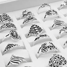 20 Pieces/lot Ring Wholesale Mix Style Antique Silver Plated Statement Small Vintage Charm Ring for Women and Men 2024 - buy cheap