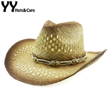 Summer Casual Breathable Cap Men Straw Western Cowboy Hat Jazz Cap Women Sunhat Heren Hoeden Sombrero Australiano Hombre YY18099 2024 - buy cheap