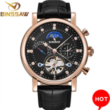 Men Automatic Mechanical Wrist Watch Luxury Brand Fashion Sports Leather Moon Phase Calendar Week Watches Relogio Masculino 2024 - buy cheap