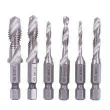 Silver Hand Screw Thread Metric Taps Drill Bits M3 M4 M5 M6 M8 M10 Hex Shank HSS Tap Drill Hand Tools 2024 - buy cheap