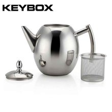 KEYBOX, чайник из нержавеющей стали, чайники для кофе, серебряный чайник для холодной воды, чайник с ситечком, домашний кухонный помощник, 1000 мл/1500 мл 2024 - купить недорого