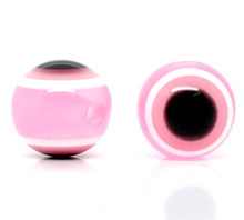 DoreenBeads Resin Spacer Beads Ball Pink Eye Pattern About 10mm( 3/8") Dia, Hole: Approx 2mm, 15 PCs new 2024 - buy cheap
