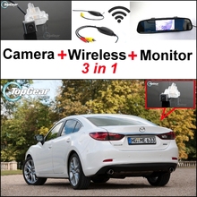 3 in1 Câmera Sem Fio + Receptor + Monitor Espelho Especial Fácil DIY Sistema De Estacionamento Para Mazda 6 Mazda6 2013 ~ 2015 2024 - compre barato