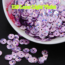 Copa láser de lentejuelas brillantes, 50g, 8mm, redondas, lentejuelas para coser holograma con lentejuelas, luz láser, confeti violeta, 12 # 2024 - compra barato