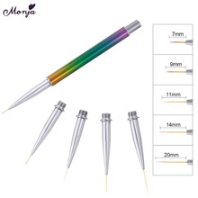 Monja 7/9/11/14/20mm 5 in 1/set Nail Art Stripes Tape Lines Liner Drawing Brush French Detachable Flower Design Painting Pen 2024 - buy cheap