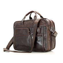 Винтажные мужские сумки-мессенджеры Nesitu из натуральной шоколадной кожи, портфель из воловьей кожи, сумка для ноутбука 15,6 дюйма # M7093 2024 - купить недорого