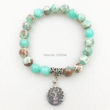 SN1176 Hot Sale Men`s Stone Bracelet Trendy Yoga Green Regalite Beads Balance Bracelet Best Girls Gift Free Shipping 2024 - buy cheap