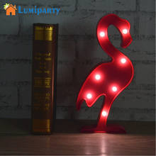 Lumiparty Cute Flamingo Night Light Plastic LED Marquee Sign  Lights Home Decor For Party Wedding Kids Room Gift 2024 - buy cheap