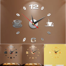 Relógio de parede 3d diy com espelho grande, arte criativa e moderna para decoração de sala, escritório e casa 2024 - compre barato