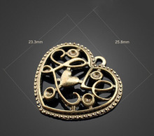 100pcs Antique Bronze LOVE Heart Charms Pendants-DIY Jewelry Finding Necklace Bracelet Metal Fashion Accessories 25.8mm X 23.3mm 2024 - buy cheap