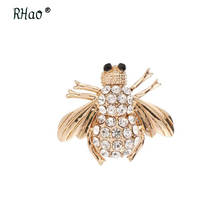 RHao Classic insect brooch pin, cute bee small brooch needle, ladies cardigan clothing accessories, crystal brooch 2024 - buy cheap