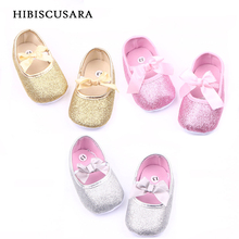 Shiny Baby Girl Princess Shoes PU Leather Infant Bebe Spring Summer Crib Shoes Sequined Glitter First Walkers Ribbon Bowknot 2024 - buy cheap