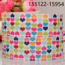 free shipping 50yards 7/8 " 22 mm  sweet heart pattern Valentine prints grosgrain ribbon tape for lovers 2024 - buy cheap