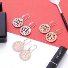 Gold Round Hollow Stars Drop Earrings For Women Clear Crystal Earring New Fashion Jewelry Party pendientes mujer Gifts Wholesale 2024 - buy cheap