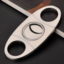 Silver Stainless Steel Pocket Double Blades Cigar Cutter Knife Metal Cigar Scissors Tools 2024 - buy cheap